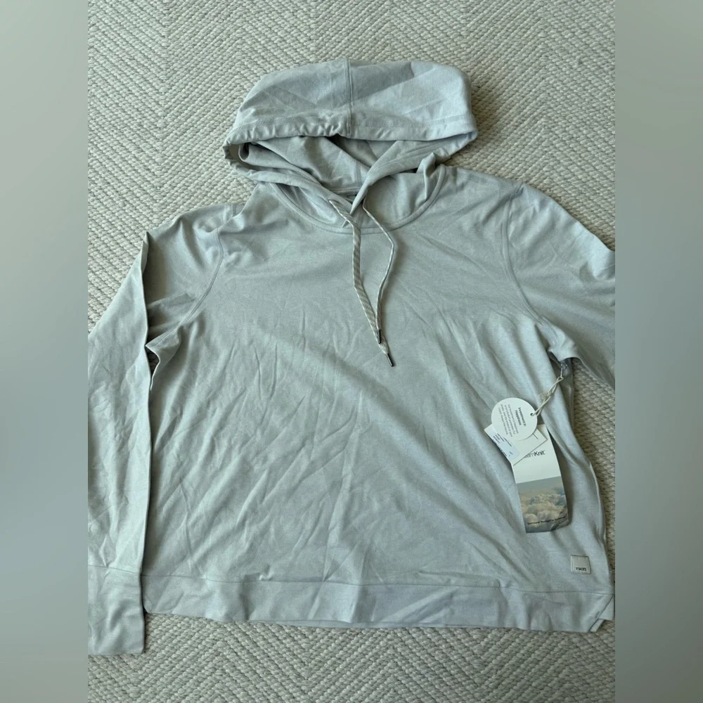 NWT Vuori Halo Essential Hoodie in Salt Heather sz L - Picture 7 of 10